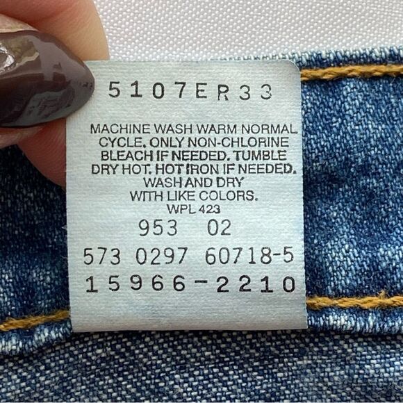 Rare 90's Levi's Blank White Tab 966 Medium Wash Ribcage Wide Leg Jeans … - Picture 10 of 16